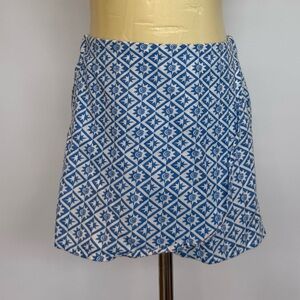 Rip Curl Blue and White Geometric Skirt